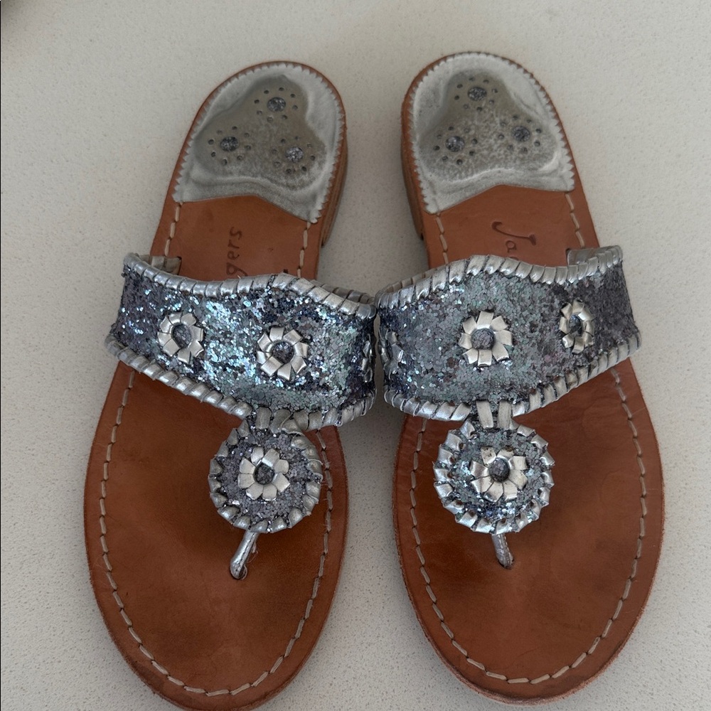 Jack Rogers Silver and Tan Women's Sandals